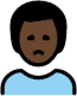 man frowning: dark skin tone emoji