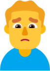man frowning default emoji