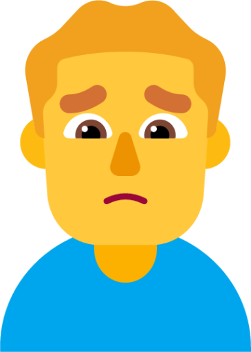 man frowning default emoji