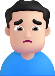 man frowning light emoji