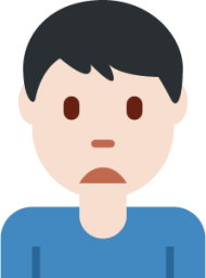 man frowning: light skin tone emoji