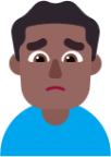 man frowning medium dark emoji