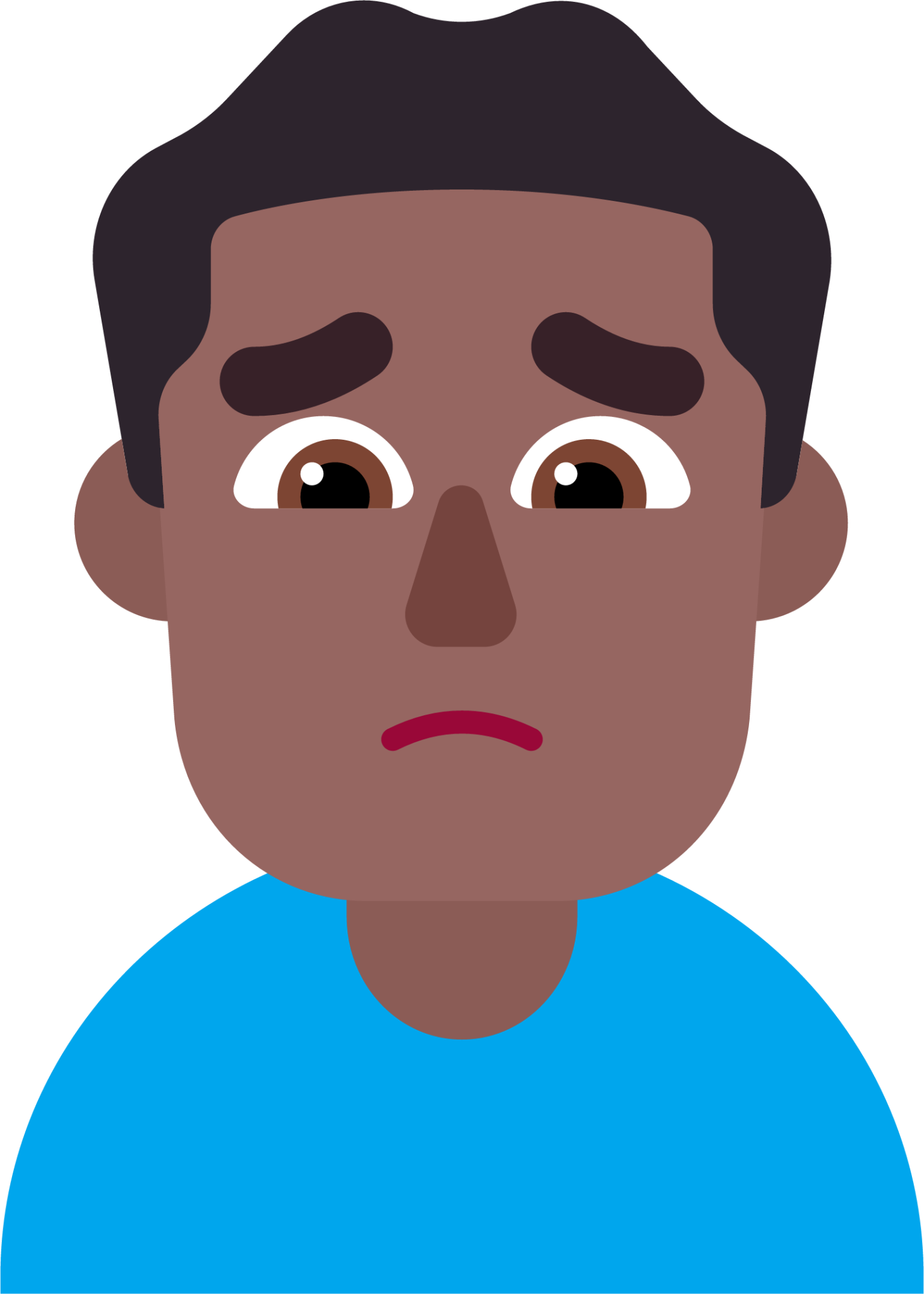 man frowning medium dark emoji