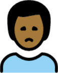 man frowning: medium-dark skin tone emoji