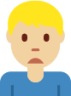 man frowning: medium-light skin tone emoji