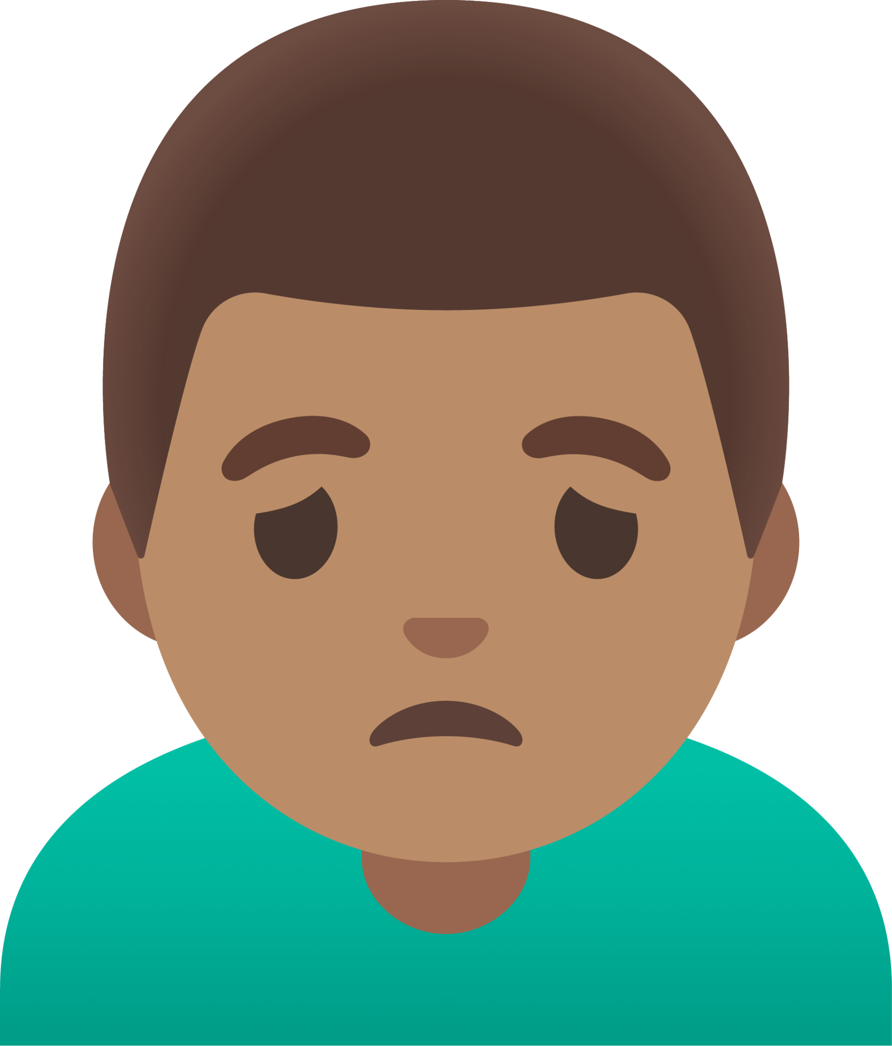 man frowning: medium skin tone emoji