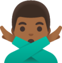 man gesturing NO: medium-dark skin tone emoji
