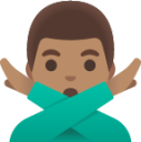 man gesturing NO: medium skin tone emoji
