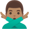 man gesturing NO: medium skin tone emoji