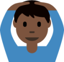 man gesturing OK: dark skin tone emoji