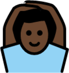 man gesturing OK: dark skin tone emoji