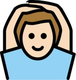 man gesturing OK: light skin tone emoji