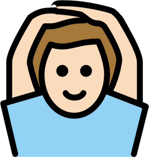 man gesturing OK: light skin tone emoji