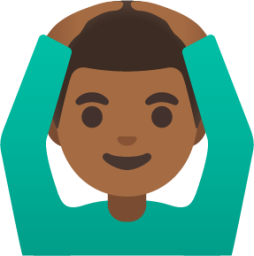 man gesturing OK: medium-dark skin tone emoji
