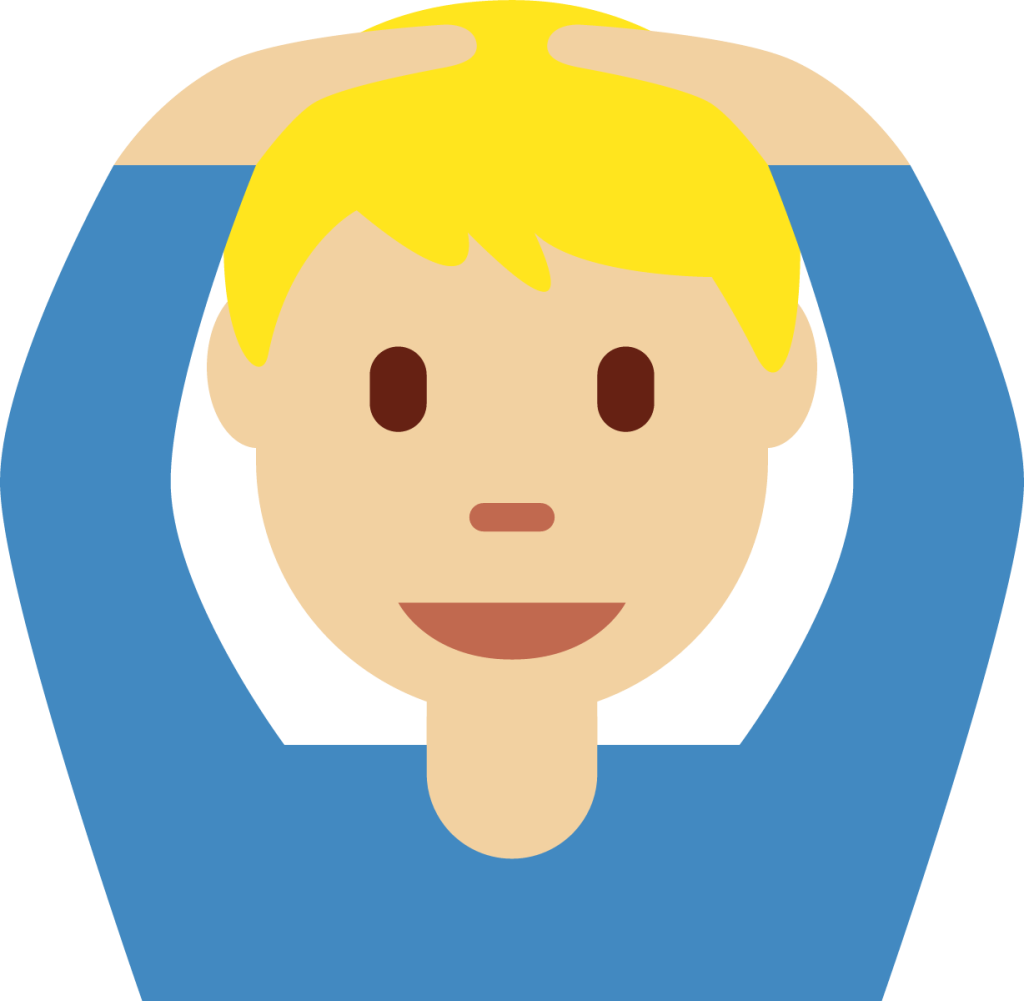 man gesturing OK: medium-light skin tone emoji