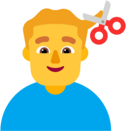 man getting haircut default emoji