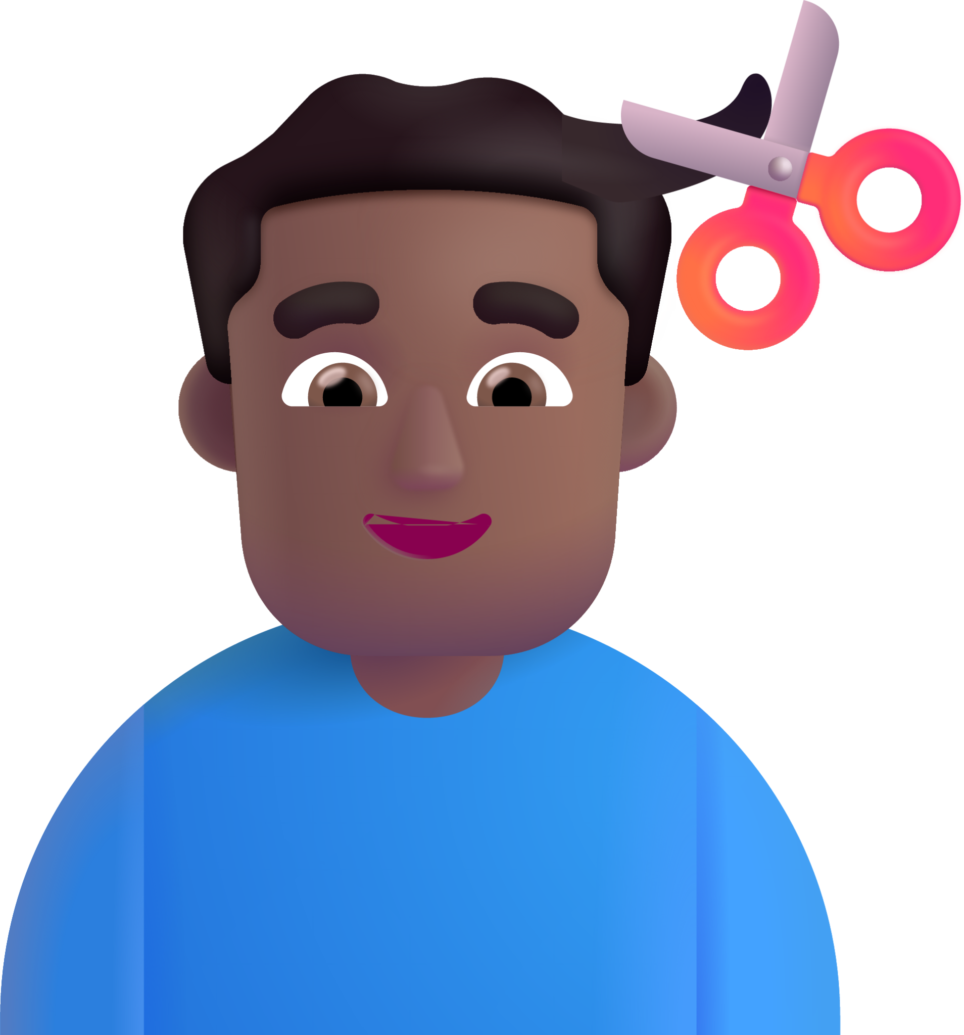 man getting haircut medium dark emoji