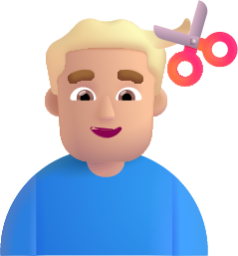 man getting haircut medium light emoji