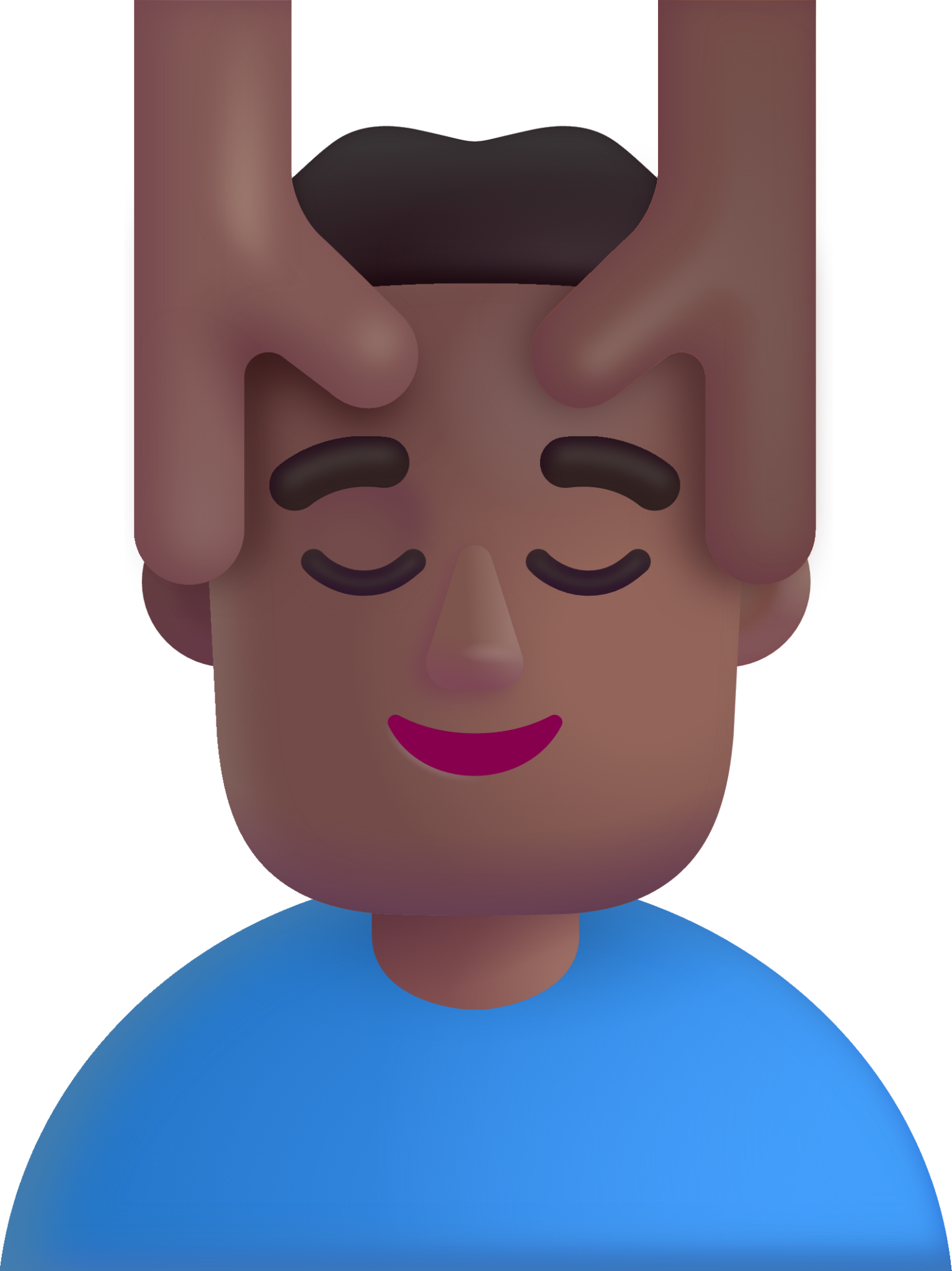 man getting massage medium dark emoji
