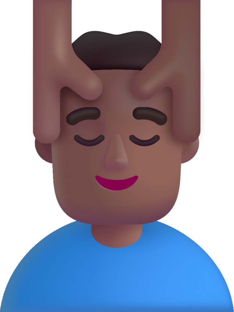 man getting massage medium dark emoji