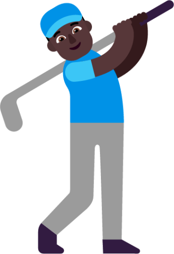 man golfing dark emoji