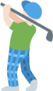 man golfing: light skin tone emoji