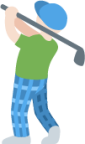 man golfing: light skin tone emoji