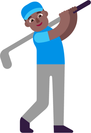 man golfing medium dark emoji