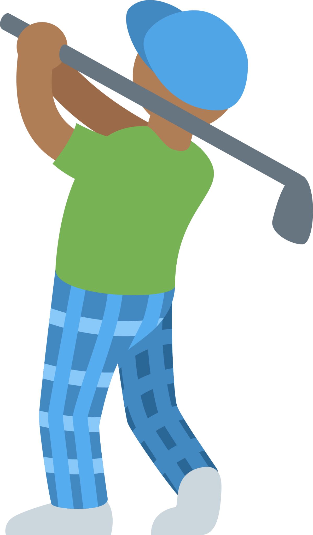 man golfing: medium-dark skin tone emoji
