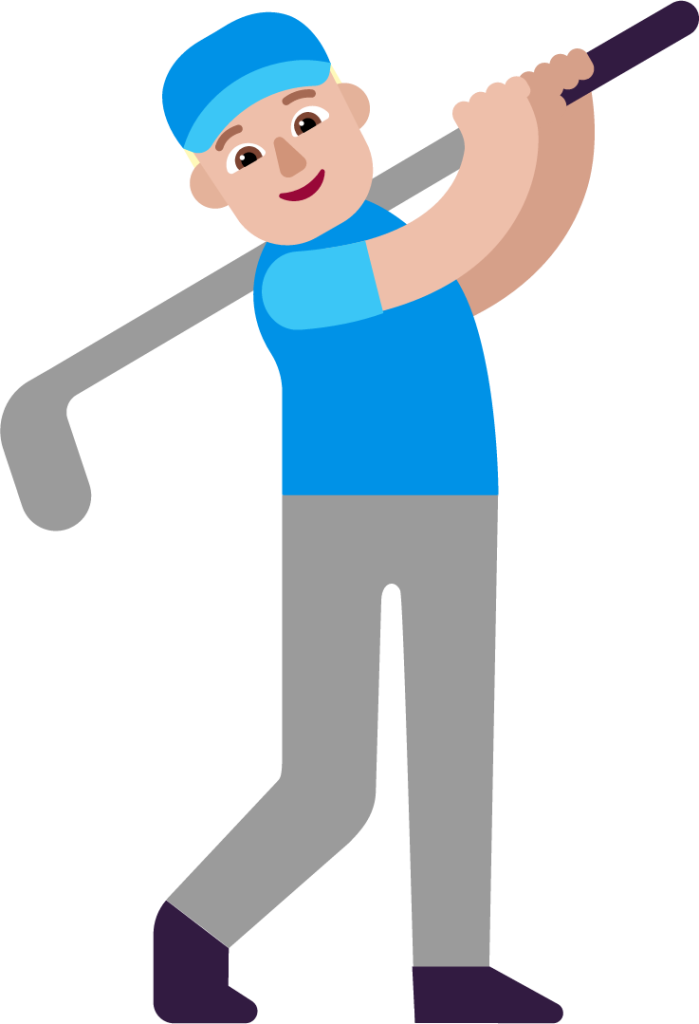 man golfing medium light emoji