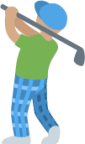 man golfing: medium skin tone emoji