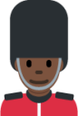 man guard: dark skin tone emoji