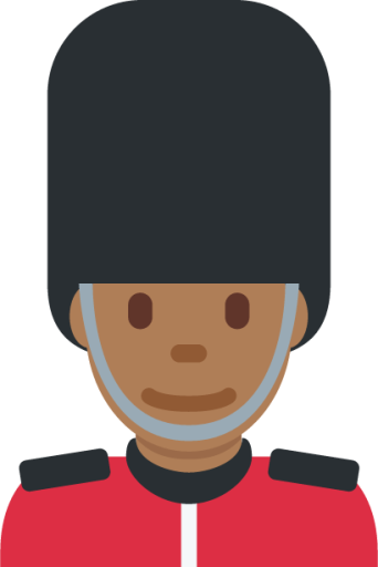 man guard: medium-dark skin tone emoji