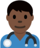 man health worker: dark skin tone emoji