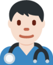 man health worker: light skin tone emoji