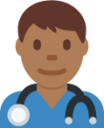 man health worker: medium-dark skin tone emoji
