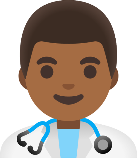 man health worker: medium-dark skin tone emoji