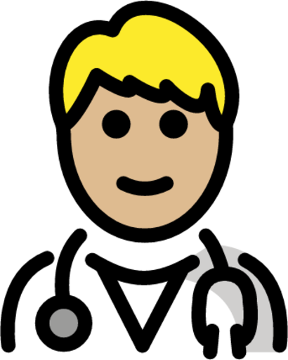 man health worker: medium-light skin tone emoji
