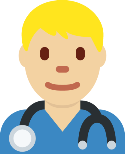 man health worker: medium-light skin tone emoji