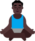 man in lotus position dark emoji