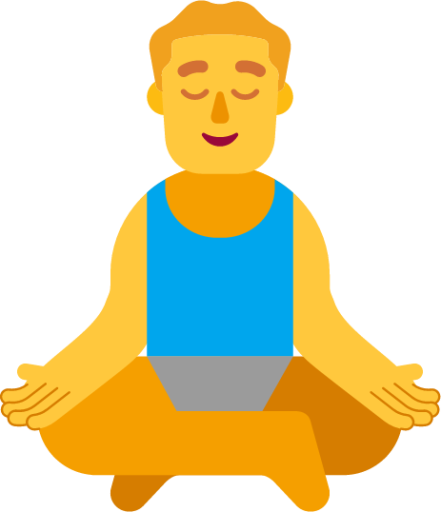 man in lotus position default emoji