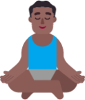 man in lotus position medium dark emoji