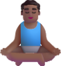 man in lotus position medium dark emoji