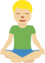 man in lotus position: medium-light skin tone emoji