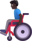 man in manual wheelchair dark emoji