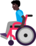 man in manual wheelchair dark emoji