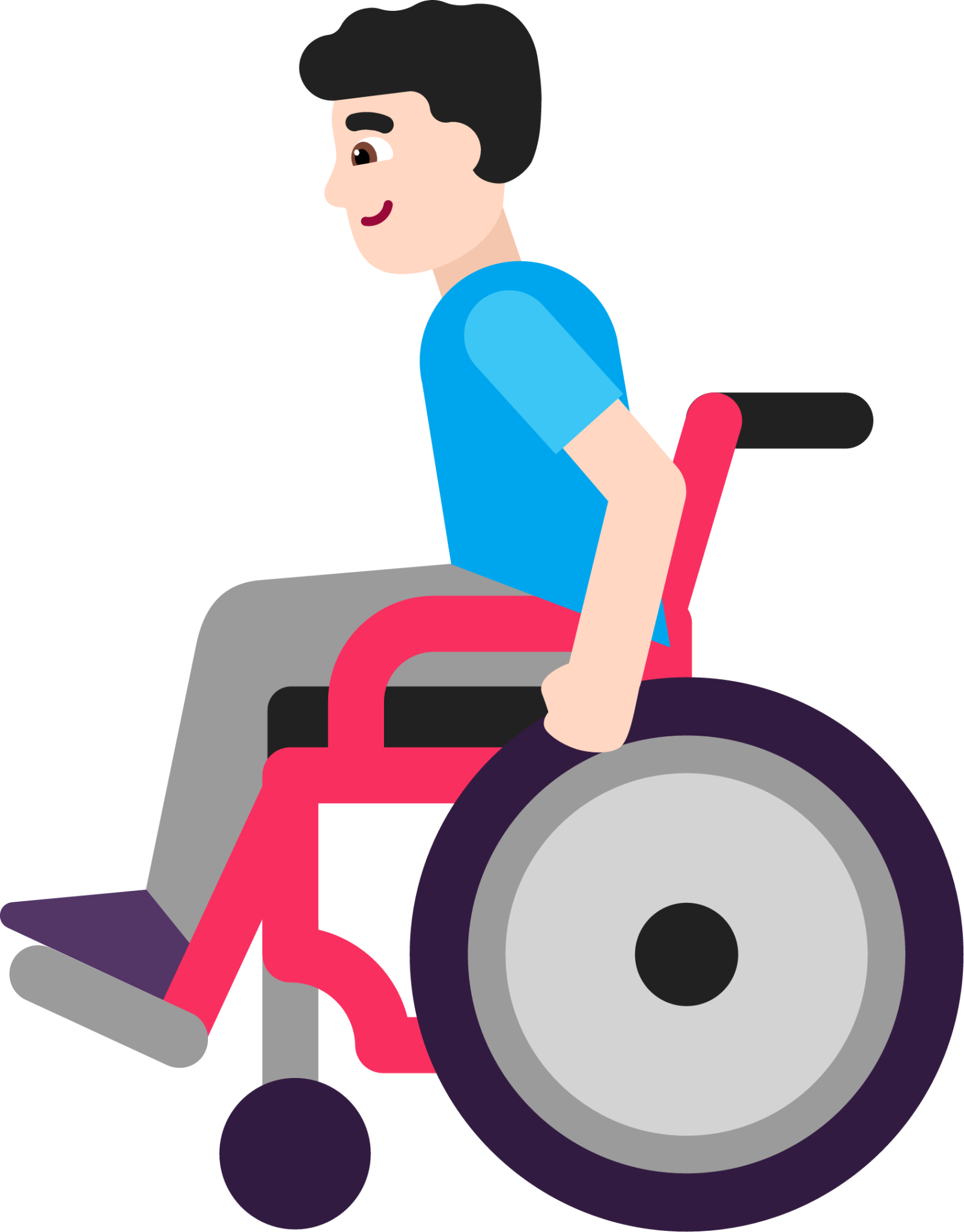 man in manual wheelchair light emoji