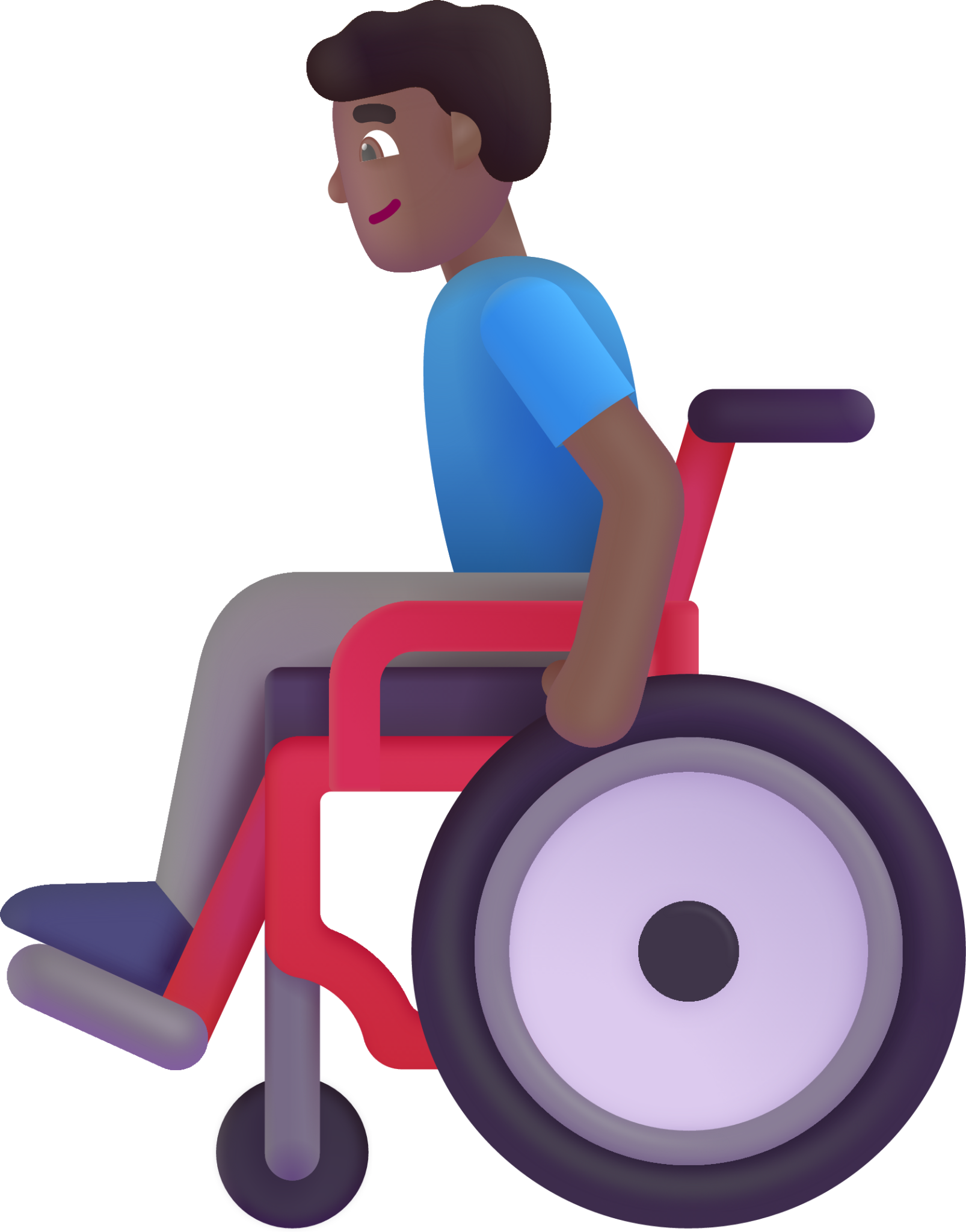 man in manual wheelchair medium dark emoji