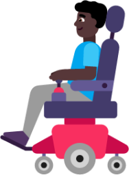 man in motorized wheelchair dark emoji