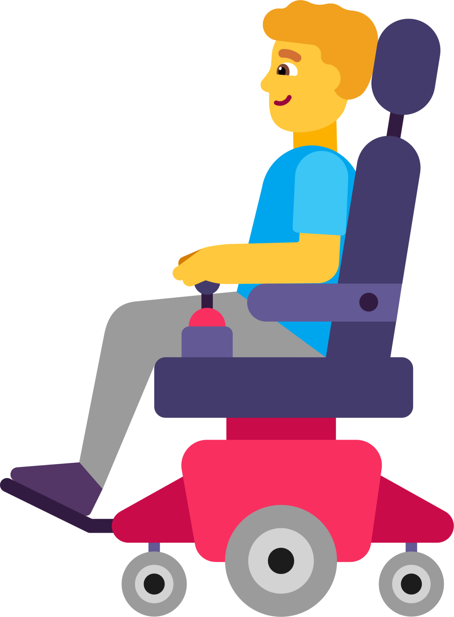 man in motorized wheelchair default emoji